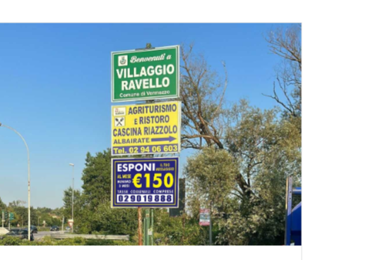 Cartello pubblicitario stradale su carreggiata formato 175x125